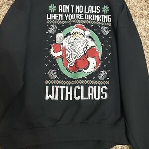 Jerzees Black Santa Claus Men's Crewneck Sweater